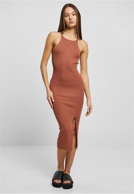 Urban Classics Damen Ladies Midi Rib Knit Crossed Back Dress