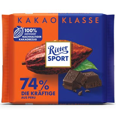 Ritter Sport Edelbitter Kakao Klasse die Kräftige aus Peru 100g