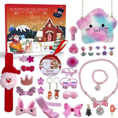 Weihnachts-Blindbox-Spielzeug, 24-Tage-Countdown-Geschenkbox, Mädchen-Accessoires