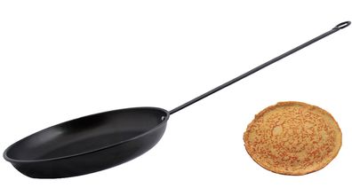 Esschert Design Pfannkuchen Pfanne Lagerfeuer Kamin Grill Crepes Metall schwarz