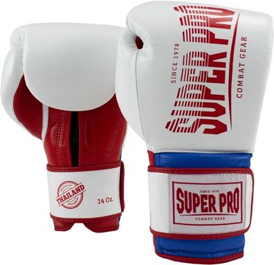 Super Pro Thai-Handschuhe aus Leder mit Streifen SPBG107-10604