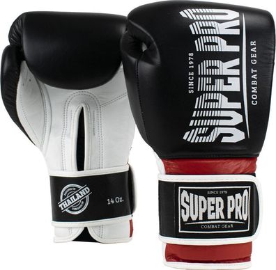 Super Pro Thai-Handschuhe aus Leder mit Streifen SPBG107-90401