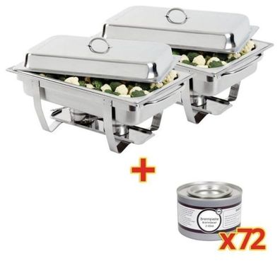 Sonderangebot 2 X Milan Chafing Dish Mit 72 X Brennpaste