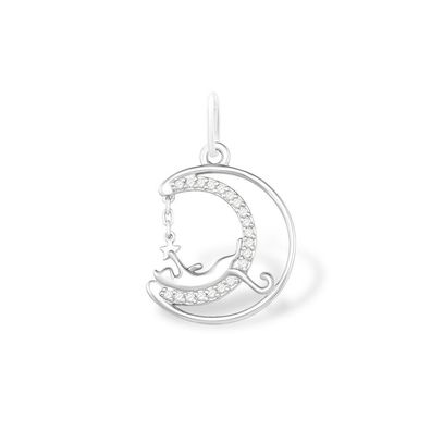 Kettenanhänger Charm Sterlingsilber Zirkonia Steine Echtschmuck Halsschmuck