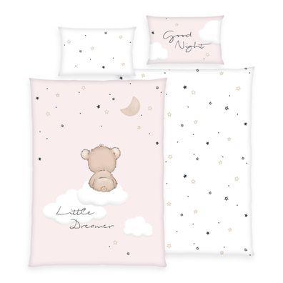 Herding Flanell Kinder Baby Bettwäsche Little Dreamer rosa 100x135 cm A1