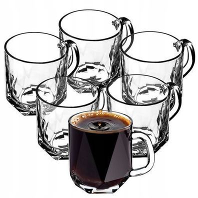 KADAX Gläser mit Griff für Tee und Kaffee, Teegläser aus dickem Glas 300ml