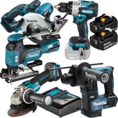 Makita Akku-Combo Set 18V DGA504 DHR171 DSS501 DJV181 DDF486