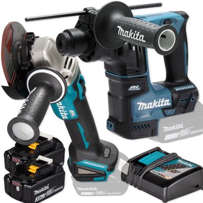 Makita Akku-Winkelschleifer + Bohrhammer 18V DGA504 DHR171