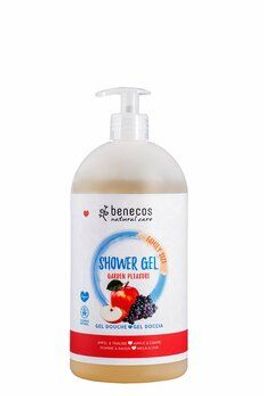 benecos 6x benecos Natural Shower Gel FAMILY SIZE Garden Pleasure Apfel & Traube