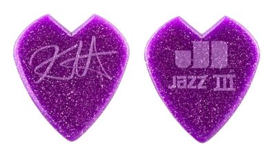 Dunlop Kirk Hammett Jazz III custom V-shaped, 0,88 mm, lila (1, 6 oder 24 Stück)