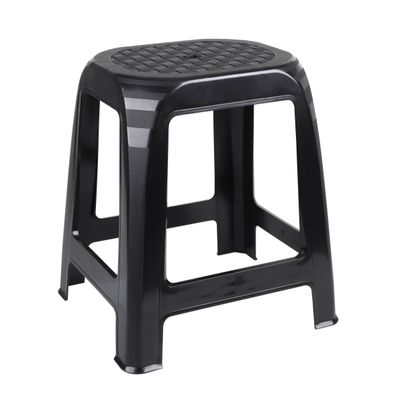 Kunststoff Tritt Hocker schwarz bis 120kg - 46 x 41 cm - Küche Bad Stuhl Fußbank