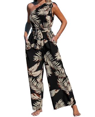 Jumpsuit One-Shoulder mit weitem Bein CUPSHE Lang Größe M; ; L