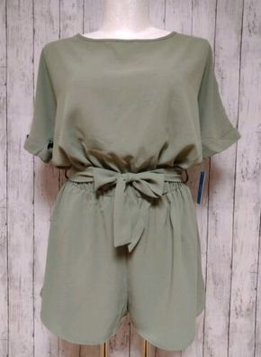 Jumpsuit Kurz Olivgrün CUPSHE Mit Gürtel Größe L 42/44