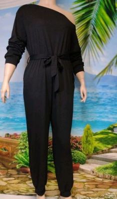 Jumpsuit Lang Schwarz CUPSHE One Shoulder Größe XL 46