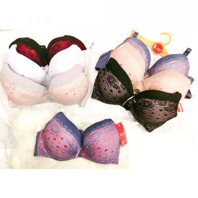 Damen Sexy Spitze Push-up Bügel BH Gepolstert Cup C. 75-105