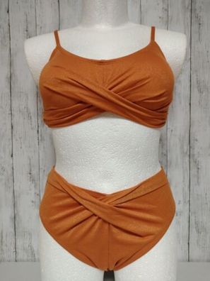 Bikini Set mit Lurex CUPSHE Wickeleffekt Größe L 44/46