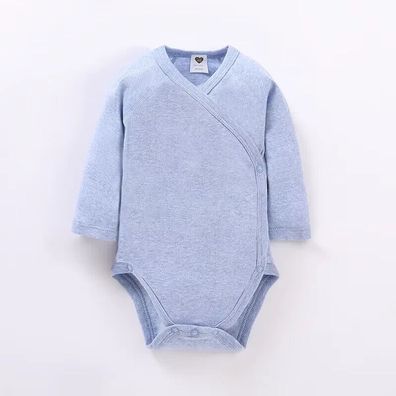 2Stück Baby Body Blau, Rosa Langarm Seitenöffnung Baumwolle Gr. 0-3; 3 Monate