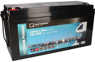 1x Q-Batteries LiFePO4 Akku 12-150 12,8V 150Ah 1920Wh mit Bluetooth mit 0% MwSt