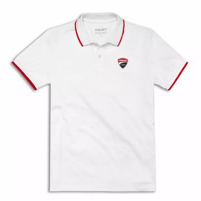 DUCATI Corse Poloshirt Logo Polo T-Shirt Shirt kurzarm weiss 98771107 NEU 2025