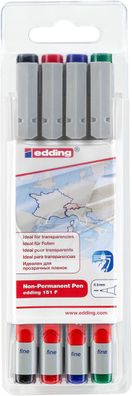 edding 151 F non permanenter Folienschreiber sortiert (4er Set)