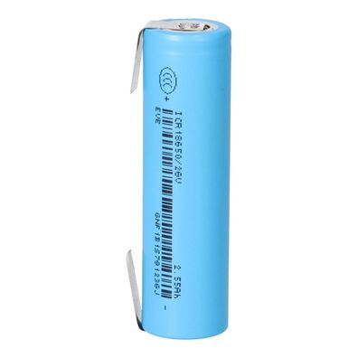 EVE ICR18650-26V 2550mAh 3,6V Li-Ion Entladestrom 7.65A U-Lötfahne