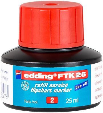 edding FTK 25 Flipchartmarker Nachfülltinte rot 25 ml