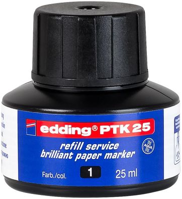 edding PTK 25 Brilliant Papiermarker Nachfülltinte schwarz 25 ml