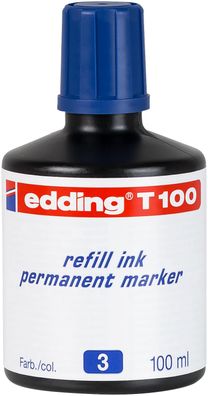 edding T 100 Permanentmarker Nachfülltinte blau 100 ml