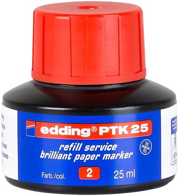 edding PTK 25 Brilliant Papiermarker Nachfülltinte rot 25 ml