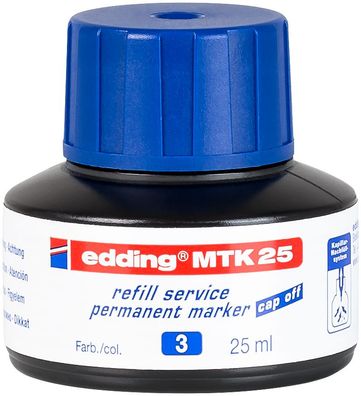 edding MTK 25 Permanentmarker Nachfülltinte blau 25 ml