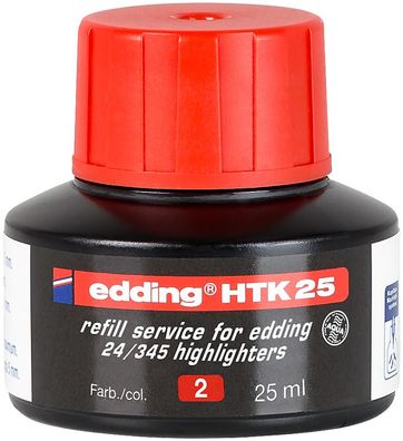 edding HTK 25 Textmarker Nachfülltinte rot 25 ml