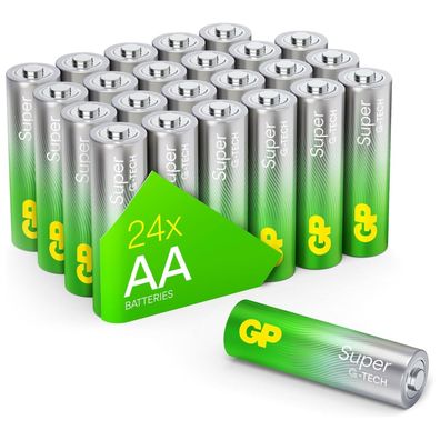 24 Stück GP Super Alkaline Batterien AA Mignon LR06 LR6 1,5V Batterie MN1500