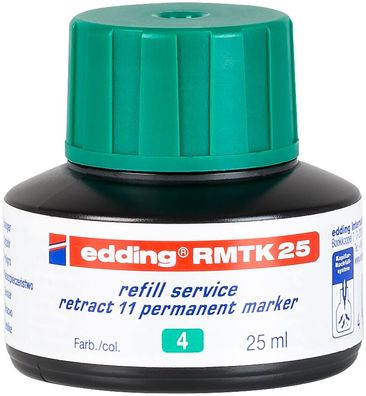 edding RMTK 25 Permanentmarker retract 11 Nachfülltinte grün 25 ml