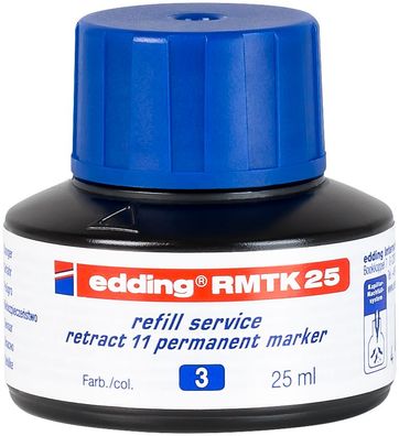 edding RMTK 25 Permanentmarker retract 11 Nachfülltinte blau 25 ml