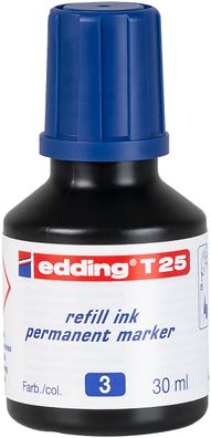 edding T 25 Permanentmarker Nachfülltinte blau 30 ml