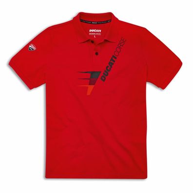 DUCATI Corse DC Speed Herren Polo Shirt T-Shirt rot 98771075 kurzarm NEU 2025