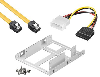 baytronic SSD Einbau-Kit für 2x SSD/HDD inkl. SATA 3 Kabel 0,5 m