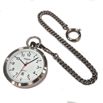 Regent 1956.42.49 Taschenuhr Quarz mit Kette, 43mm