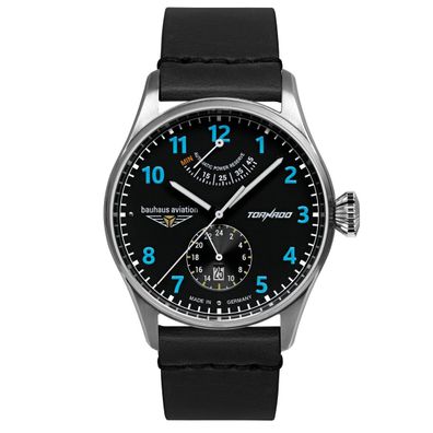 bauhaus Aviation 2790-3 Tornado Herrenuhr Automatik, Gangreserveanzeige und Lede