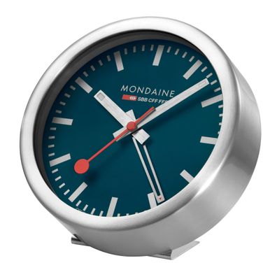 Mondaine Tischuhr Wanduhr Wecker A997. MCAL.46SBV blau