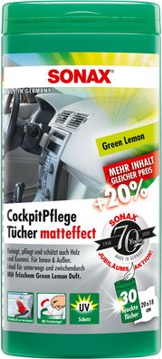 SONAX CockpitPflegeTücher Matteffect Green Lemon (25er Box)