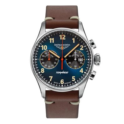 bauhaus Aviation 2772-3 Tornado Herrenuhr, Chronograph Lederband