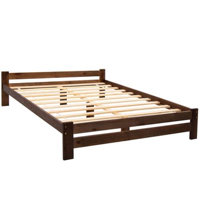 Doppelbett Einzelbett mit Lattenrost Holzbett 160x200 cm | 90x200 cm Massivholz Bett