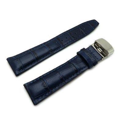 Ingersoll Stegbreite 23mm Ersatzband Lederband blau mit Faltschließe