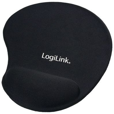 LogiLink Mauspad mit Silikon Gel Handballenauflage schwarz (1er Blister)