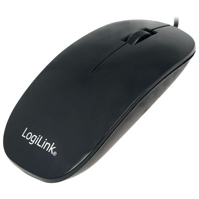 LogiLink Maus Optisch flaches Design schwarz (1er Faltschachtel)