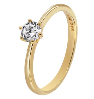 GLIZZ Schmuck Damenring mit Diamant 0,25 ct. Gold 333/8K Brillantring GL8668