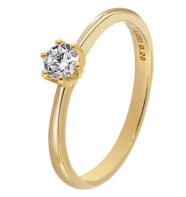 GLIZZ Schmuck Damenring mit Lab Grown Diamant 0,20 ct. Gold 333 Brillantring GL8664