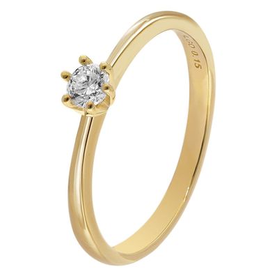 GLIZZ Schmuck Damenring mit Lab Grown Diamant 0,15 ct Gold 333 Brillantring GL8658