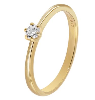 GLIZZ Schmuck Damenring mit Lab Grown Diamant 0,10 ct Gold 333 Brillantring GL8653